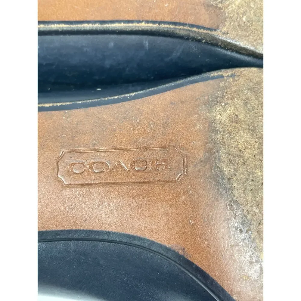 Coach Vintage Black Mini Heels Women's Size 7M Italy Chunky Heel